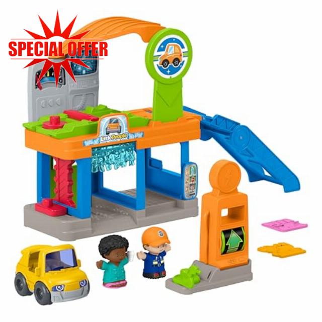 Fisher-Price Little People Toddler Toy Fillin’ Fun Service Station Playset