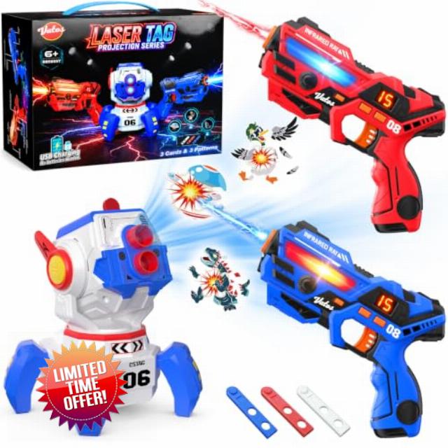 VATOS Rechargeable Laser Tag Set with Projector & Digital LED Score Display