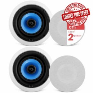 Pyle Ceiling Speakers 8 Inch Pair 300W In Wall Speakers