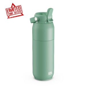 ION8 Primo Urban Insulated Water Bottle 540 ml (18 oz) – Leakproof Stainless Steel Bottle with Straw Lid