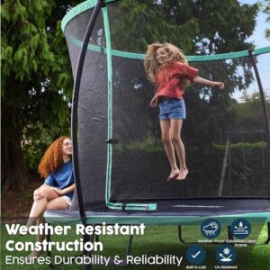 8ft/10ft/12ft Round Outdoor Trampoline with Fully Stitched Safety Net No Gaps