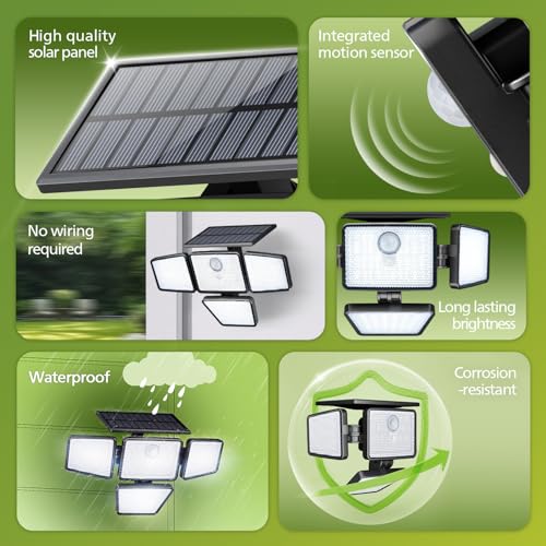 196 LED Wall-Mounted Flood Light w/PIR Motion Sensor