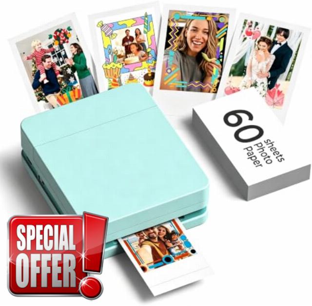 Nelko PP01 Portable Photo Printer with 60 Sheets
