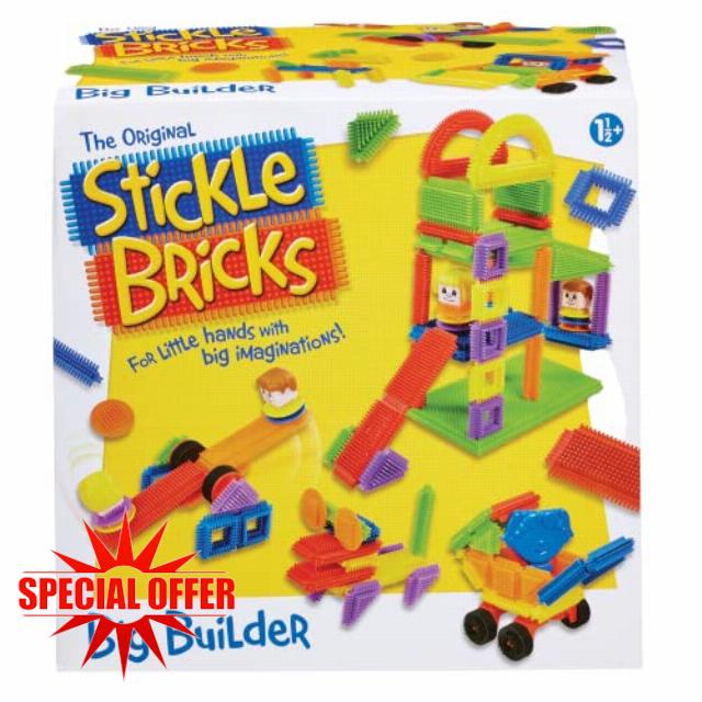 Stickle Bricks Big Builder Construction Set - Includes over 125 Pieces