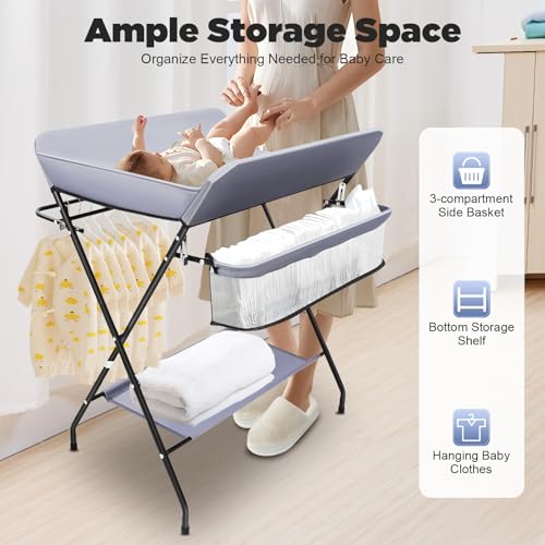 Nappy Station with Storage Shelf | for home nurseries & outings