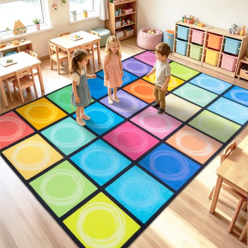 Non-Slip 8x14 Ft Kids Rugs Play Mat for Elementary Preschool Playroom Nursery Daycare
