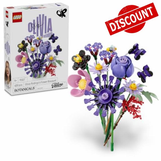LEGO Botanicals Editions Olivia Rodrigo's Flower Bouquet - 11 Artificial Flowers incl. Faux Roses & Daisies - Kids' Bedroom Decor - Gift Idea for 9+ Year Old Girls & Fans - 11507
