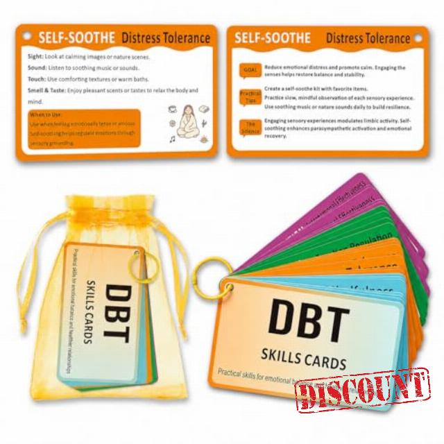 DBT Skills Cards for Adults & Teens – 24 DBT Coping Skills Flashcards for Emotional Regulation
