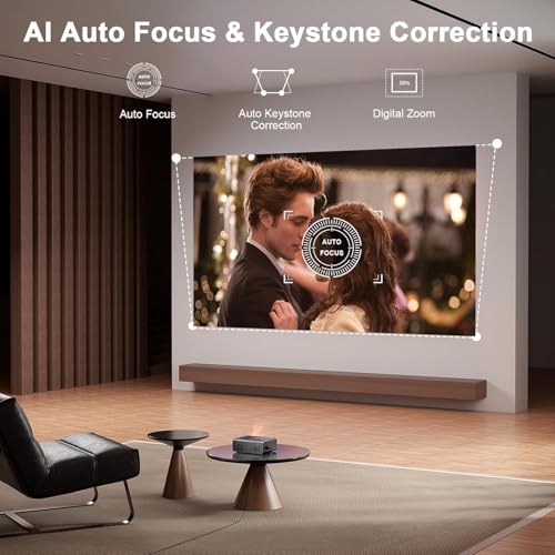 50% Zoom Home Theater Movie Projectors for Bedroom/iOS/Android/PPT