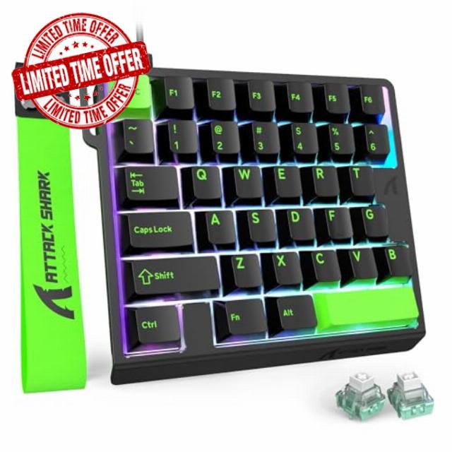 MAMBASNAKE ATTACK SHARK M36 HE 8000Hz Rapid Trigger One Handed Gaming Keyboard