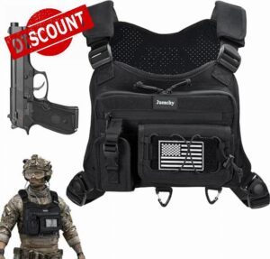 Jueachy Chest Bag For Men: Tactical Running Chest Vest Utility Chest Rig EDC Pouch Pack for Running Hiking Travel