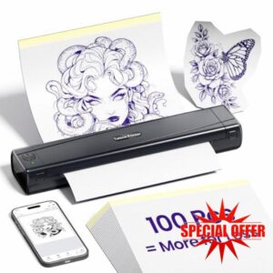 TATTMUSE Tattoo Printer with 100Pcs Tattoo Disposables