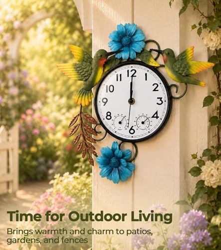 Metal Decorative Wall Clock for Living Room Garden