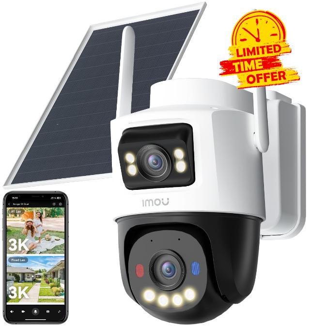 Imou 3K+3K Dual Lens Solar Security Camera Outdoor Wireless