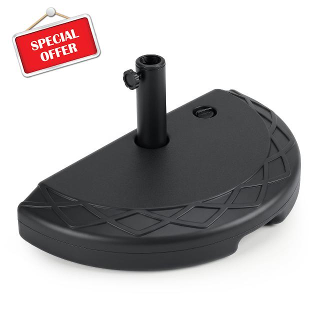 COSTWAY 20kg Half Round Parasol Base