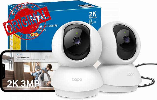 Tapo C210 2-Pack 2K 3MP Pan/Tilt Indoor Security Camera