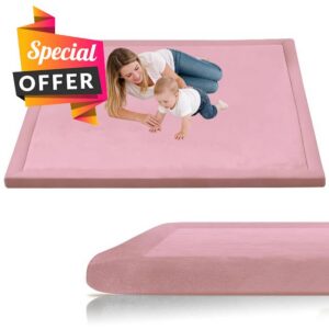 Large Kids Crawling Play Mat 90 x 100 cm Rose Red Baby Play Mat