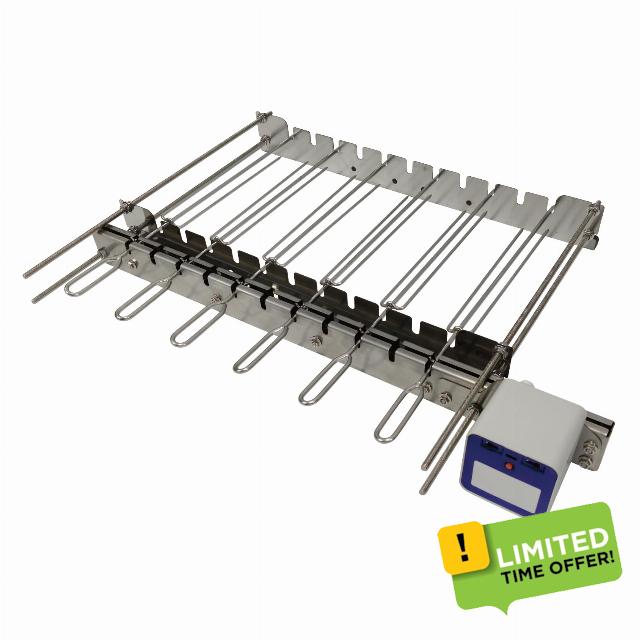 Rotisserie Kit Universal Replacement Tabletop Auto Flip Device for Rotating skewers Kebab Barbecue Grill (DS11LSN)