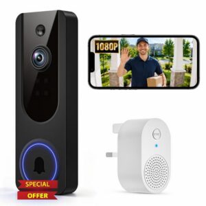 Wireless Doorbell Camera 1080P WiFi with Indoor Receiver | AI Human Detection