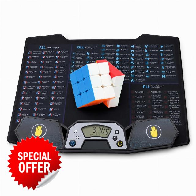 Speed Cube Timer Set with Rubix Cube Timer Pad