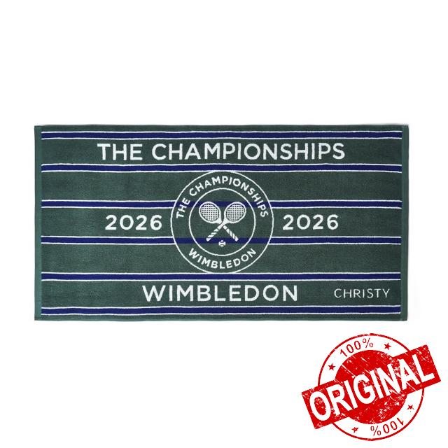 Wimbledon Championship Towel 2026 | Official Players Towel | Quick Dry | 70cm x 133cm | Official 2026 Tennis Championships Merchandise | Green/Purple