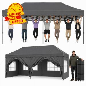 Aoxun Pop Up Gazebo 3m x 6m with Sides