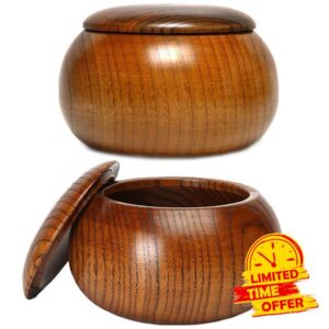 Chess Set Bowl 2pcs Wooden Go Chess Container Chess Stones Holder Board Game Go Bowls Backgammon Go Bowl Intellectual Game