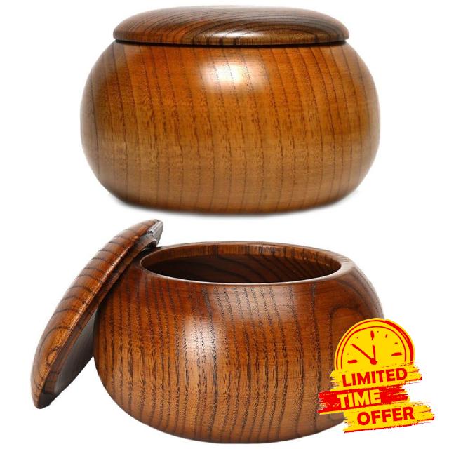 Chess Set Bowl 2pcs Wooden Go Chess Container Chess Stones Holder Board Game Go Bowls Backgammon Go Bowl Intellectual Game
