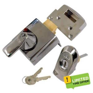 Yale P-BS1-CH-CH-60 - BS1 British Standard Nightlatch - 60mm - Chrome Finish - High Security Approved by Insurance Companies
