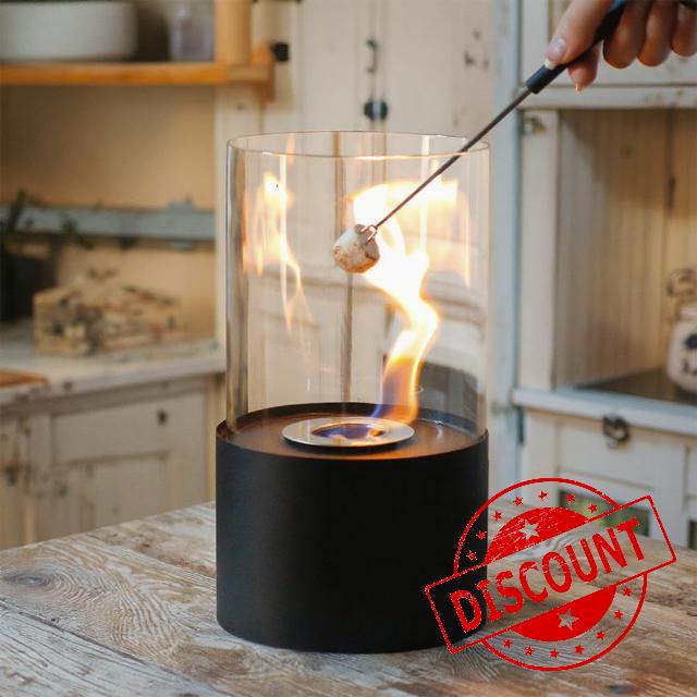 JHY DESIGN 29cm Tabletop Fire Pit Bowl Metal Indoor Outdoor Fireplace for Patio Garden Living Room Yard