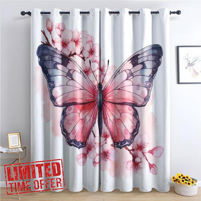 Butterfly Curtains for Bedroom Living Room