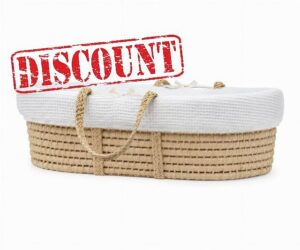 Mokee Natural Moses Basket with Mattress