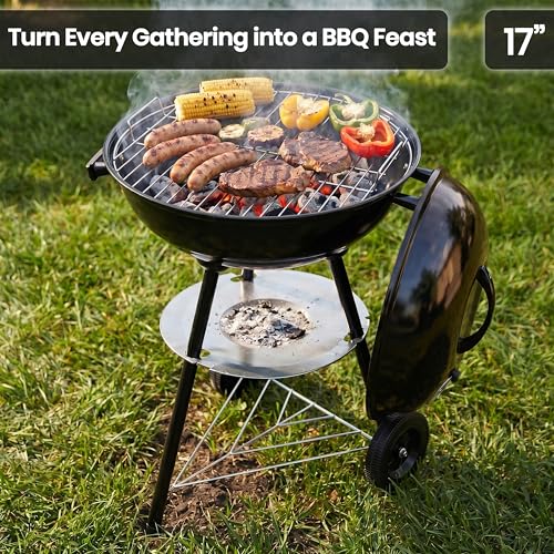 Portable Trolley Barbecue with Adjustable Vent