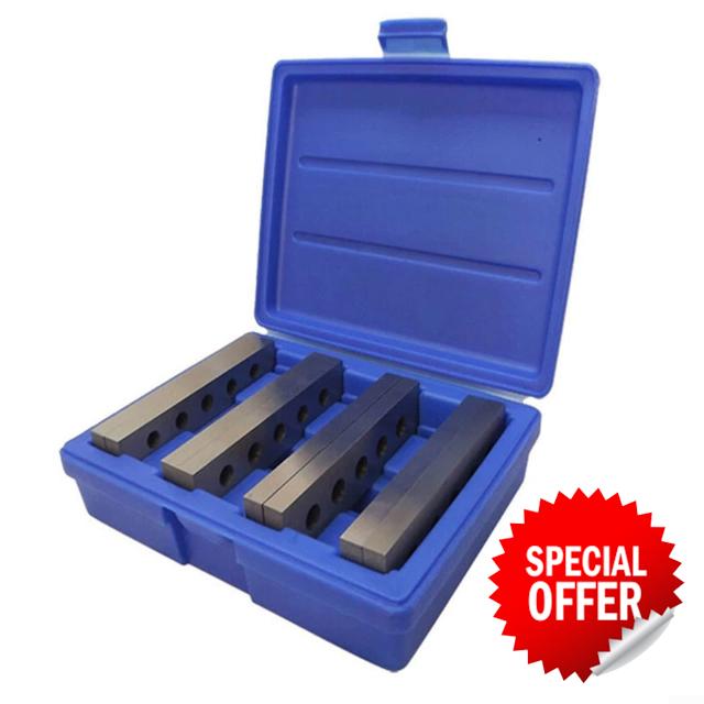 4 Pairs Steel Parallel Gauges Hardened 6 Inch Precision Measuring Blocks for Milling and Layout Silve