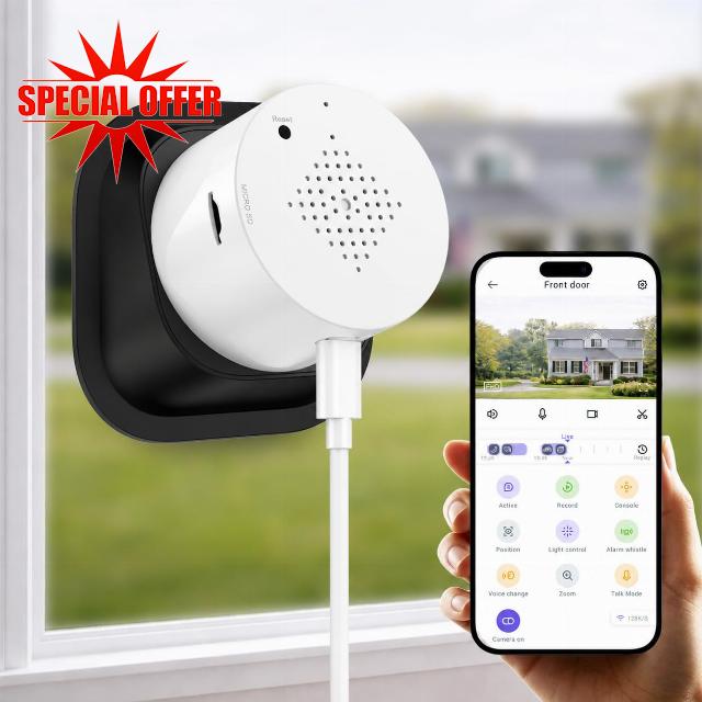 Septekon 2K Window Security Camera with No-Drill 18° Tilt Angle Mount