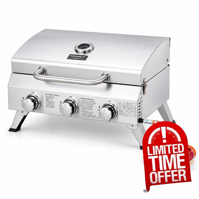 ROVSUN 3 Burner Portable Gas BBQ