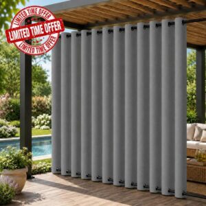 Lapalife 100 x 84 Inch Extra Wide 100% Blackout Outdoor Curtain