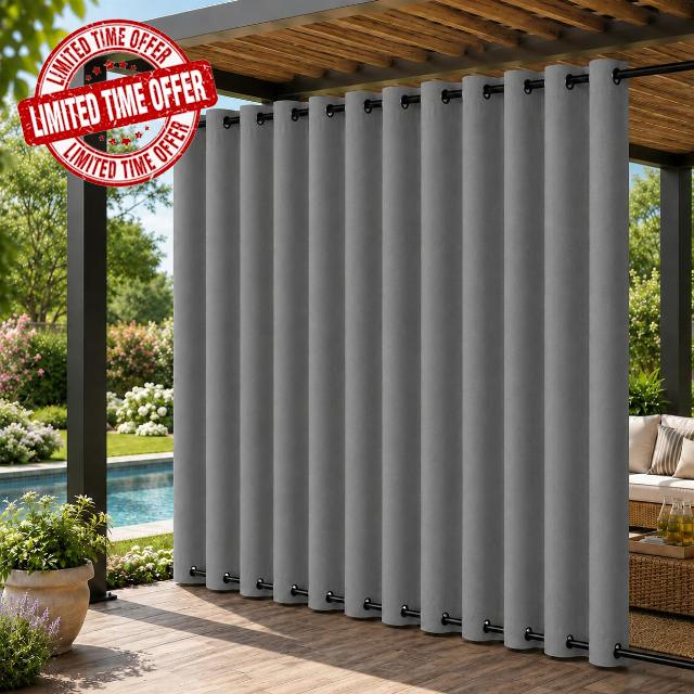 Lapalife 100 x 84 Inch Extra Wide 100% Blackout Outdoor Curtain