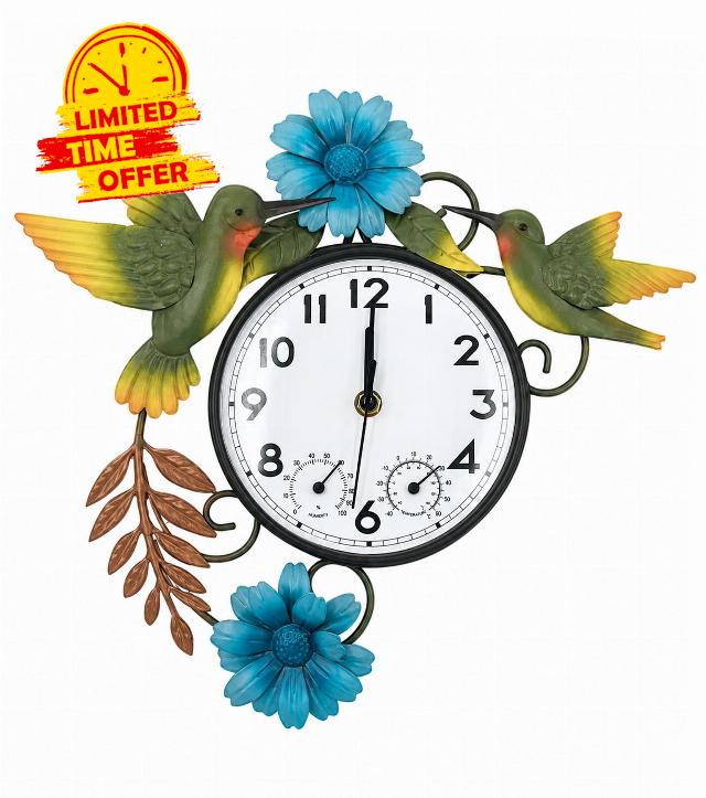 Outdoor Clock with Thermometer and Hygrometer Combo