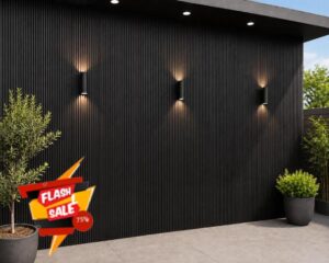 Outdoor Composite Wall Panels 240cm – Pack of 12 Slatted Cladding Panels – Weatherproof
