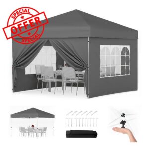 Acekool 3m x 3m Pop Up Gazebo with Sides