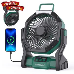 Portable Camping Fan with LED Light