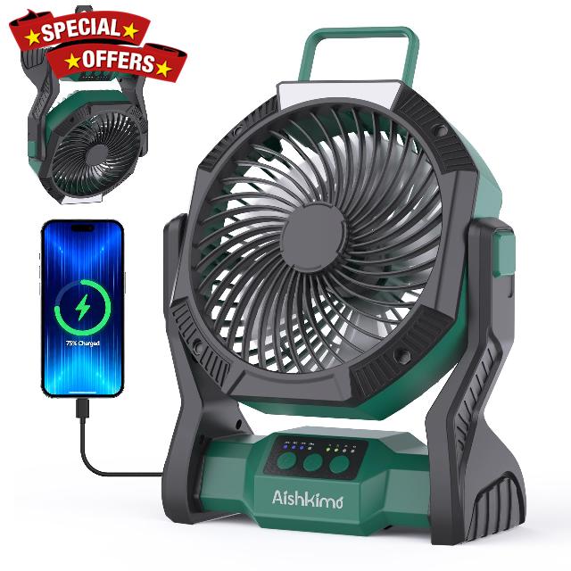Portable Camping Fan with LED Light