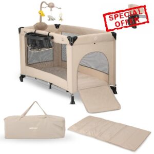 Deryan Baby & Children's Travel Cot with Mattress - from Birth to 5 Years
