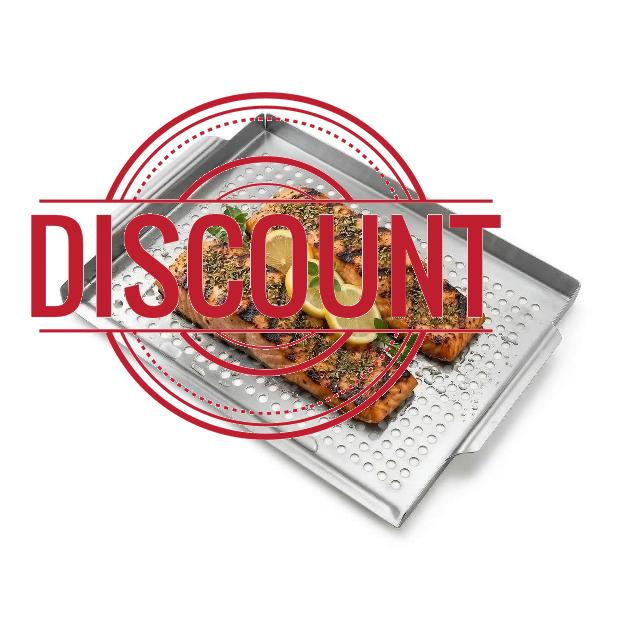 Amig - Fish Grilling Tray for Barbecue - 40 x 30 x 4 cm - Made of Stainless Steel - Prevents Fish from Breaking or Falling Through the Grill - Mod. AM08