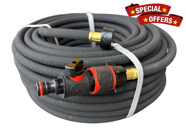 30m Dripping Hose Pipe with Flow Control Valve – Flexible Garden Soaker Hose for Watering Lawns