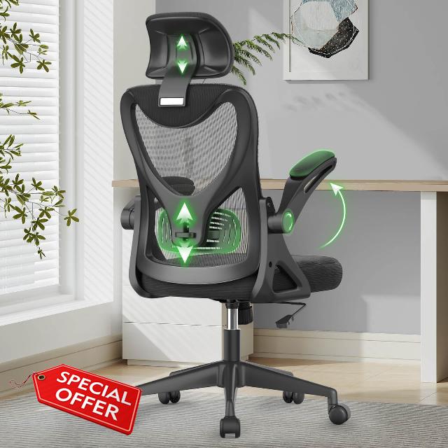 Office Chair - Ergonomic Desk Chair with Lumbar Support Headrest Adjustable