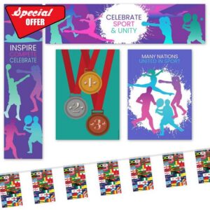 Commonwealth Summer Sports Paper Decorations – Glasgow 2026 Sports Party Banner