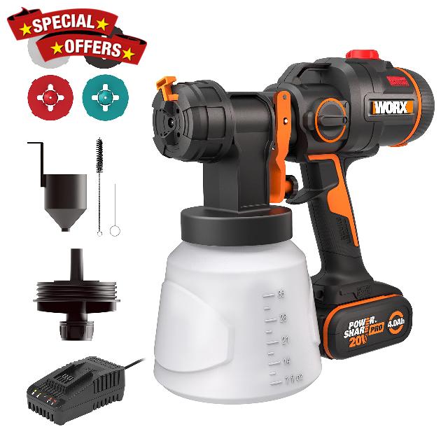 WORX NITRO Cordless Paint Sprayer WX020 - Brushless 20V Spray Gun