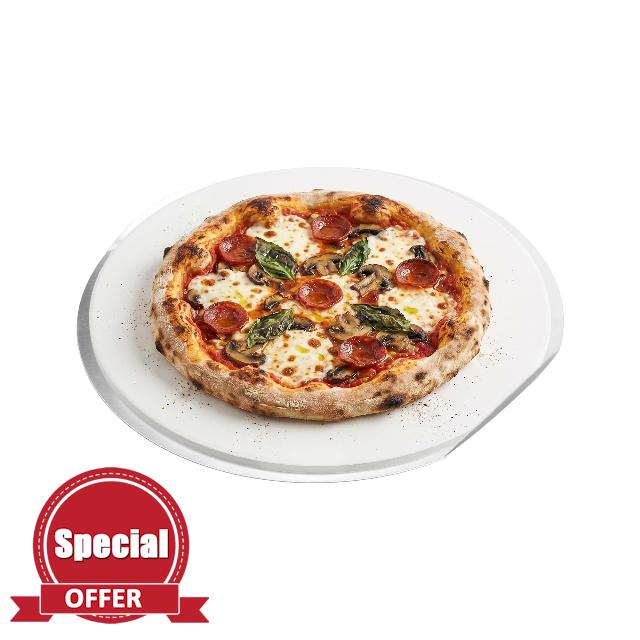 Amig – Pizza Grill Kit – Cordierite Stone and Aluminum Plate – Stone Diameter 33 cm – Plate Diameter 31.5 cm – Suitable for Oven and Barbecue – Mod. AM27